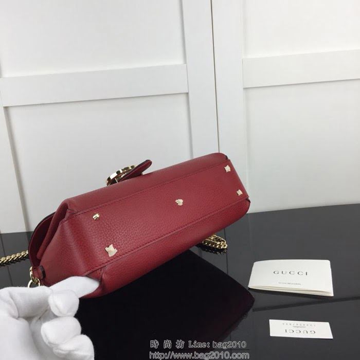 GUCCI古馳 新款 專櫃品質 原單 510302 紅色 鏈條 手提 單肩 斜挎包HY1354